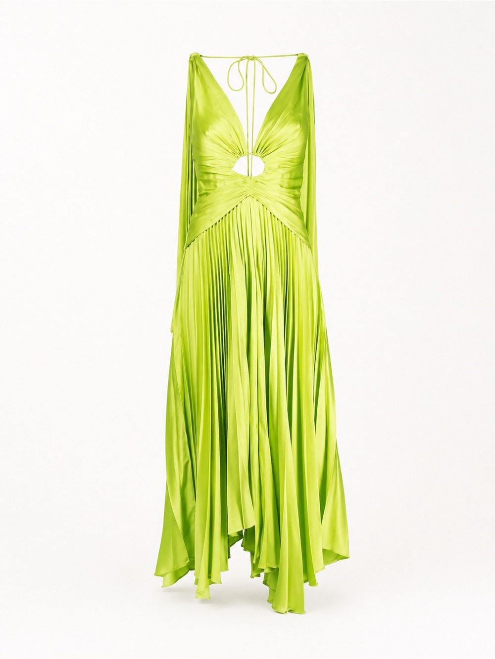 Acler Lime Green Deep V High-Low Maxi Dress - Picture 2 of 2